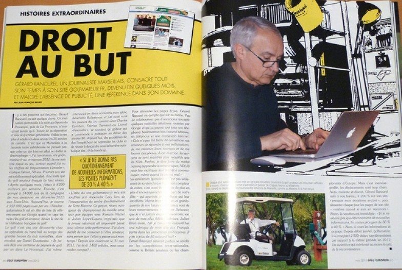 Golf Européen a consacré deux pages à Golfamateur.fr